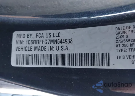 2021 Ram 1500 Big Horn 4X4 5'7 Box from USA, damaged, VIN 1C6RRFFG7MN644938